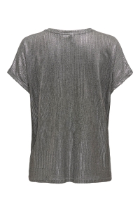 ONLY ONLMIRINDA S/S V-NECK TOP PRI JRS dark grey melange/gun metallic