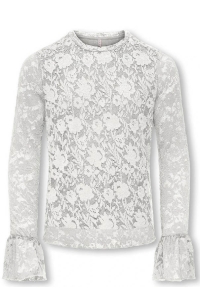 ONLY KOGTOOS L/S LACE TOP JRS cloud dancer