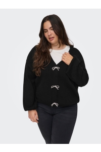 carmakoma CARDONNA LS BOW V-NECK KNT black