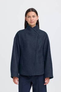 ICHI IHSTIPA JA7:Outerwear gray pinstripe