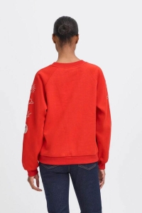 ICHI IHLELA BRUSHED SW4:Sweatshirt birch embroi.
