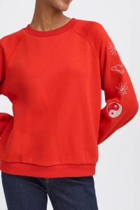 ICHI IHLELA BRUSHED SW4:Sweatshirt birch embroi.