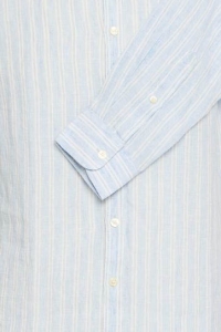Casual Friday CFDALLAS LS BD striped linen:Shirts/ chambray blue