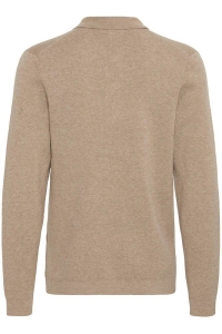 4001 - Accessoire CFINGMAR 0224 knitted polo:Knit roasted cashew melange