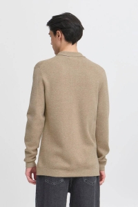 4001 - Accessoire CFINGMAR 0224 knitted polo:Knit roasted cashew melange