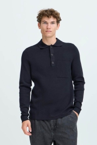 4001 - Accessoire CFINGMAR 0224 knitted polo:Knit dark navy melange