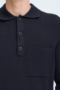 4001 - Accessoire CFINGMAR 0224 knitted polo:Knit dark navy melange