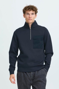 Casual Friday CFRO viscose sweat w.contrast pocke: navy