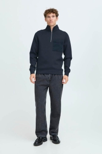 Casual Friday CFRO viscose sweat w.contrast pocke: navy