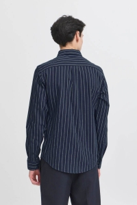 Casual Friday CFMACE LS BU striped shirt - brushe: navy blazer