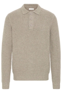 Casual Friday CFGAHN 1X1 RIB POLO KNIT:Knit steeple gray