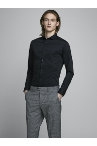 JACK%JONES PREMIUM jjprPARMA SHIRT L/S NOOS black/super slim