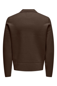 ONLY&SONS ONSCOOPER REG LS 12 HALF ZIP POLO N: demitasse