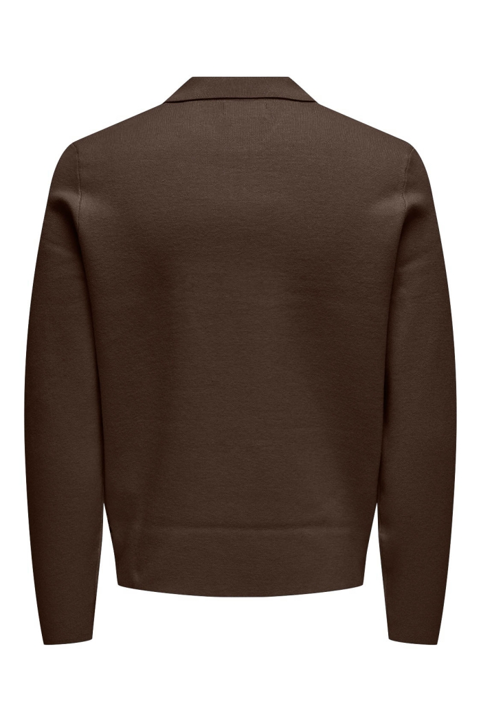 ONLY&SONS ONSCOOPER REG LS 12 HALF ZIP POLO N: demitasse