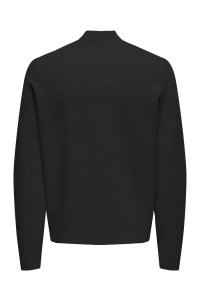 ONLY&SONS ONSCOOPER HALF ZIP HIGH NECK KNIT N: black