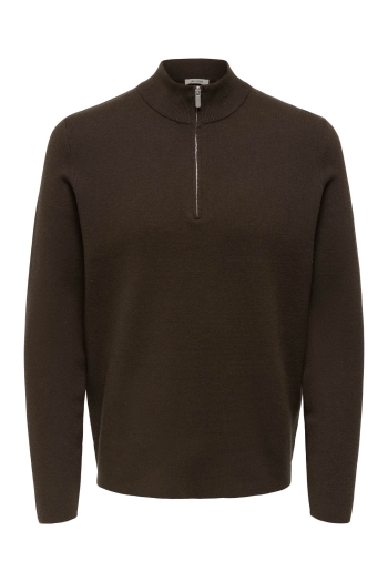 ONLY&SONS ONSCOOPER HALF ZIP HIGH NECK KNIT N: