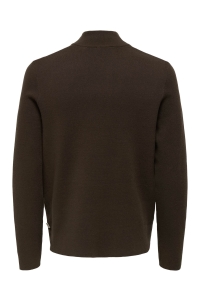 ONLY&SONS ONSCOOPER HALF ZIP HIGH NECK KNIT N: demitasse