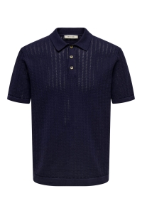 ONLY&SONS ONSMOON REG 12 SS POLO KNIT evening blue