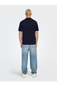 ONLY&SONS ONSMOON REG 12 SS POLO KNIT evening blue
