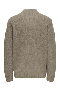 ONLY&SONS ONSDALE RLX LS POLO KNIT NOOS walnut