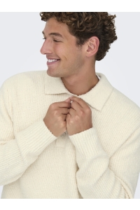 ONLY&SONS ONSDALE RLX LS POLO KNIT NOOS gardenia