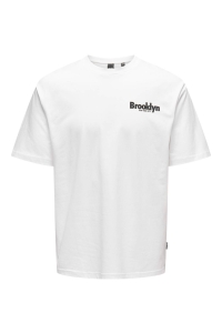 ONLY&SONS ONSKEANE RLX SS PRINT TEE NOOS bright white/brooklyn