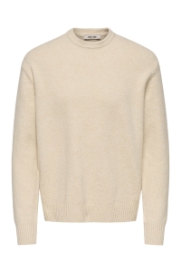 ONLY&SONS ONSJAMES RLX CREW KNIT NOOS oatmeal