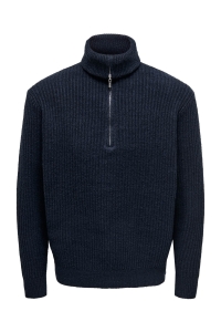 ONLY&SONS ONSFRAME RLX LS 1/2 ZIP HIGH NECK K: dark sapphire