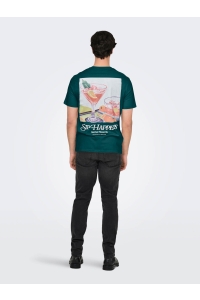 ONLY&SONS ONSCHRIS LIFE REG SS TEE dark sea/sip happens dark