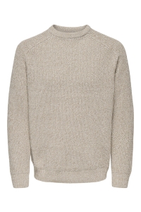 ONLY&SONS ONSJOIN RLX LS RAGLAN KNIT silver lining/egret