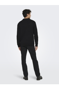 ONLY&SONS ONSHOPE RLX  LS POLO KNIT LIFE black