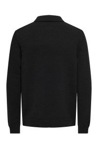 ONLY&SONS ONSHOPE RLX  LS POLO KNIT LIFE black
