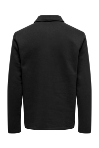 ONLY&SONS ONSDAWSON REG HALFZIP SWEAT VD jet black/logo