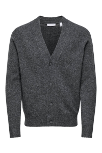 ONLY&SONS ONSRAY REG LS CARDIGAN KNIT FRML dark grey melange