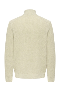 ONLY&SONS ONSJOIN REG LS HIGH NECK KNIT CAMP egret/moonstruck