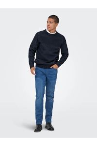 ONLY&SONS ONSALKAN REG CREW KNIT dark navy