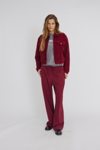 Noisy May NMSARAH NW STRING PANTS FWD windsor wine/white pinstripe