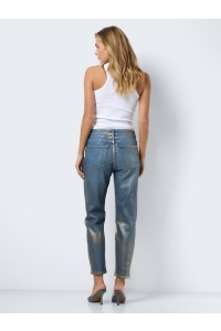 Noisy May NMMONI HW ST ANK GOLDEN COATED JEAN: dark blue denim