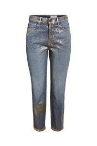 Noisy May NMMONI HW ST ANK GOLDEN COATED JEAN: dark blue denim