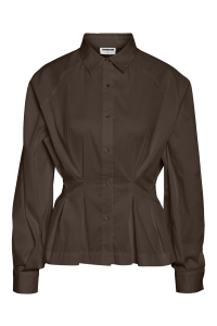Noisy May NMPAMILA L/S DETAIL SHIRT chocolate brown