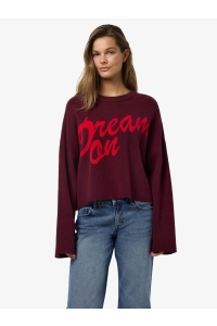 Noisy May NMSHYLA L/S O-NECK KNIT FWD DD windsor wine/racing red dream on