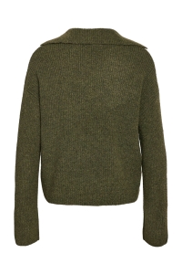 Noisy May NMNELLA L/S POLO WIDE SLEEVE KNIT F: kalamata/melange