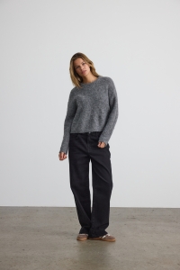 Noisy May NMDOLLY L/S O-NECK KNIT FWD NOOS medium grey melange