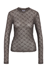 Noisy May NMJUDITH L/S LACE TOP NOOS charcoal gray