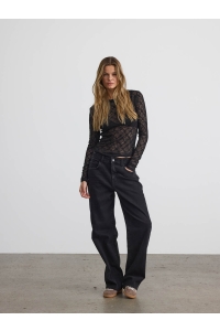 Noisy May NMJUDITH L/S LACE TOP NOOS black