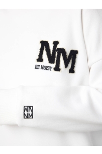 Noisy May NMBELIEVE L/S O-NECK SWEAT JRS cloud dancer/black emb