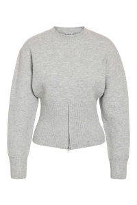 Noisy May NMSLOAN L/S O-NECK ZIP KNIT light grey melange