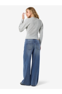 Noisy May NMSLOAN L/S O-NECK ZIP KNIT light grey melange