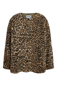 Noisy May NMFELINE LOOSE TEDDY JACKET FWD birch/leo