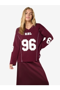 Noisy May NMASTON L/S V-NECK SPORTS SWEAT JRS: windsor wine